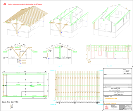 Plans d'atelier réalisé sur Cadwork